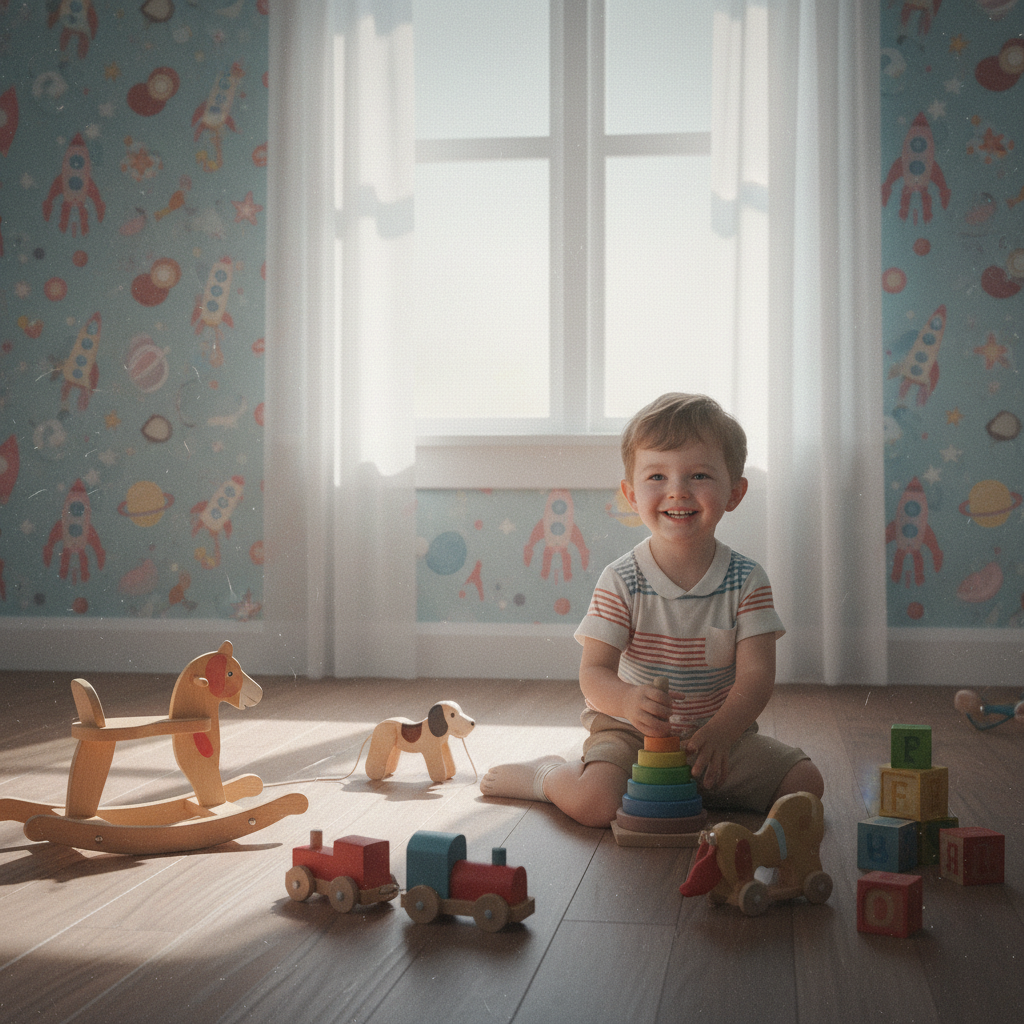 Nano Banana 1950s Playroom (Child) retro image prompt sample