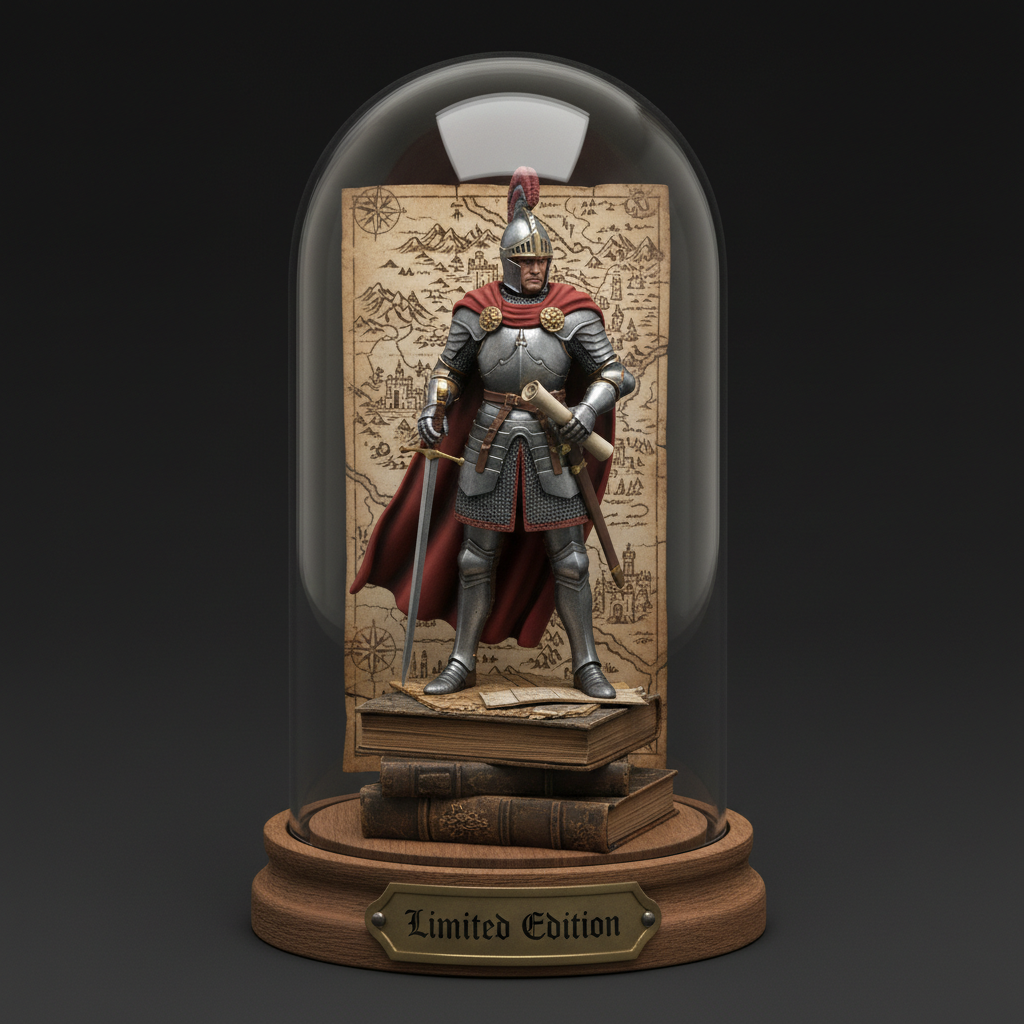 Nano Banana 3D Figurine — Historic Figure retro image prompt sample