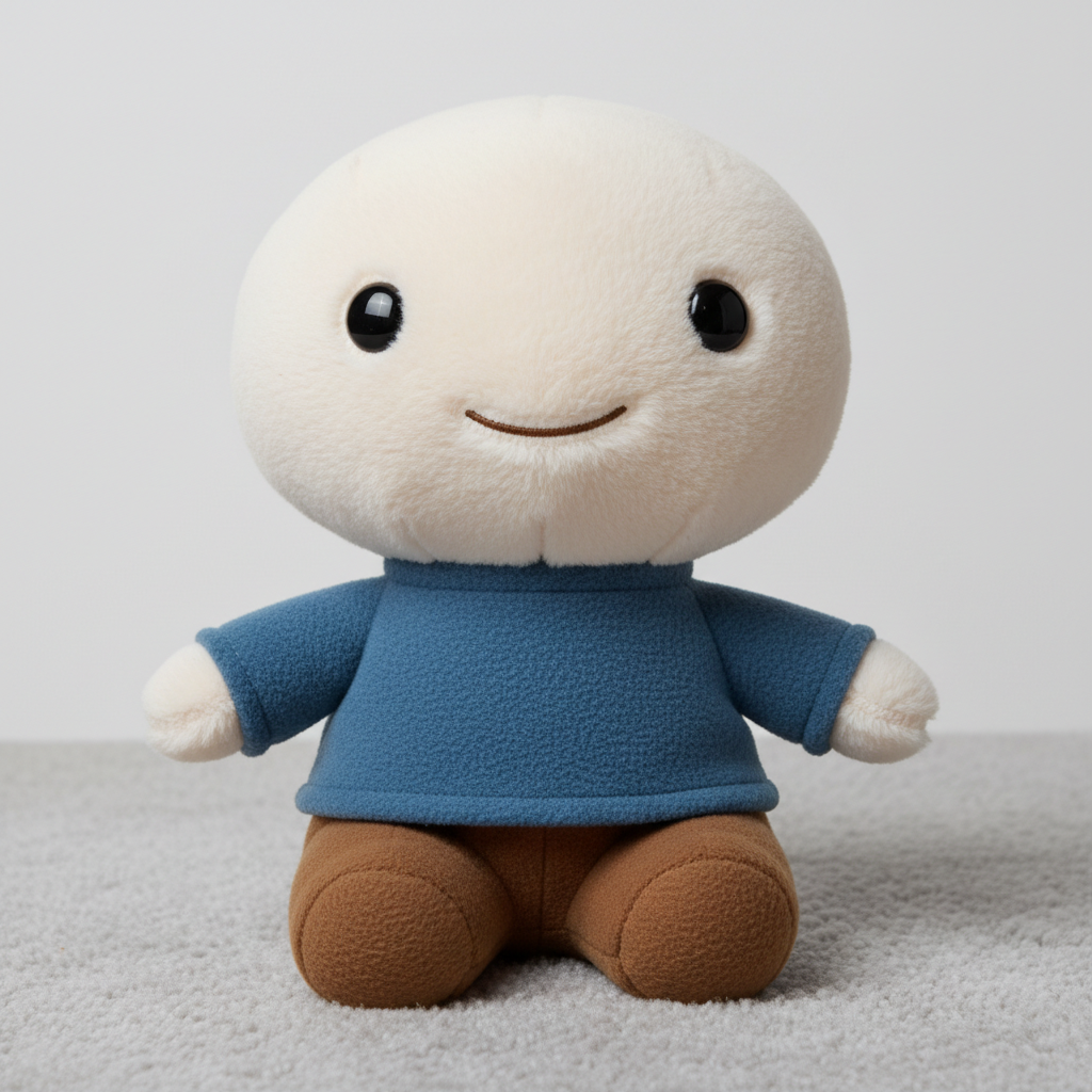 Nano Banana 3D Figurine — Plush Toy retro image prompt sample