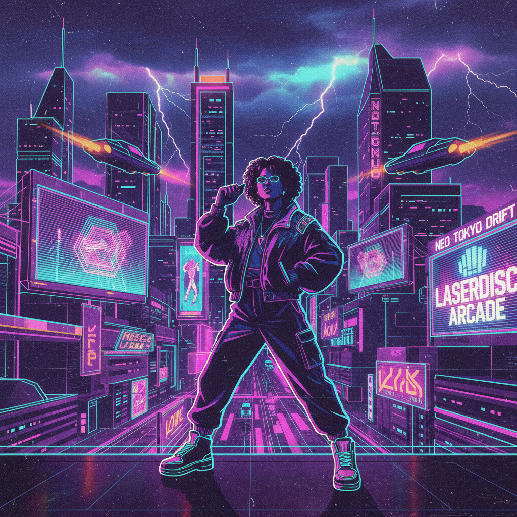 80s Futuristic City (Person) 复古提示词示例渲染