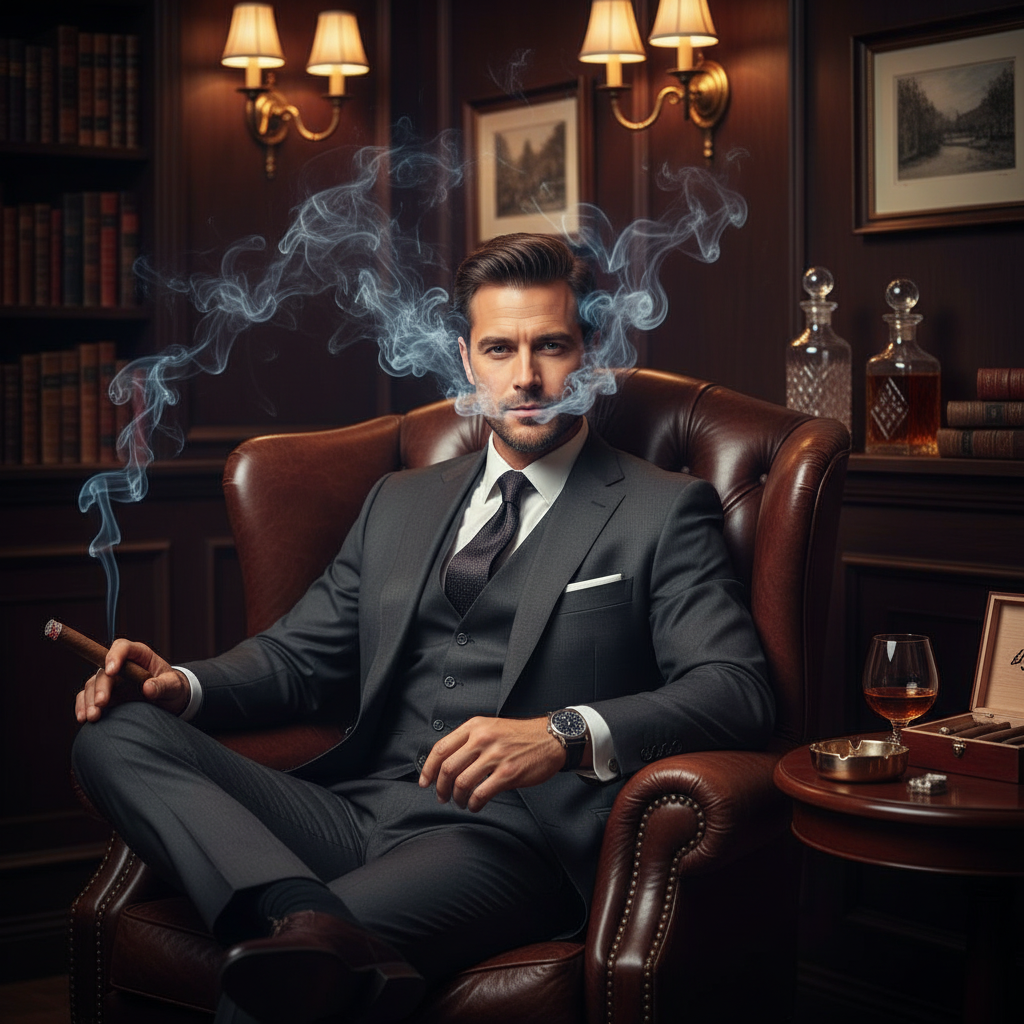 Cigar Lounge Elegance banana prompt preview