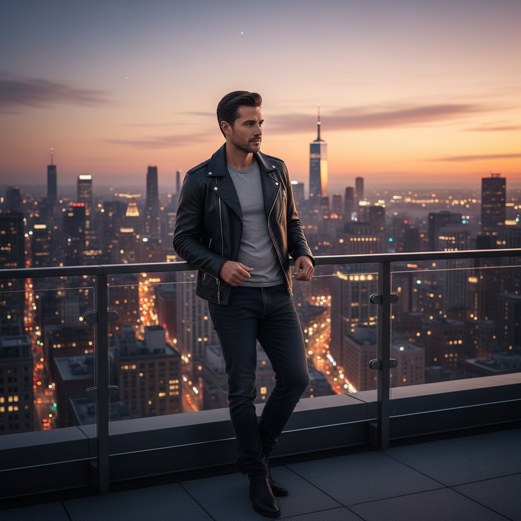 City Skyline Portrait banana prompt preview