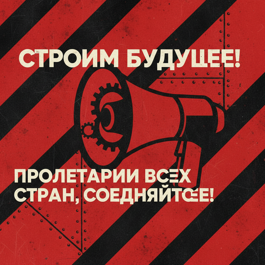 Constructivism — Diagonal Shout 复古提示词示例渲染