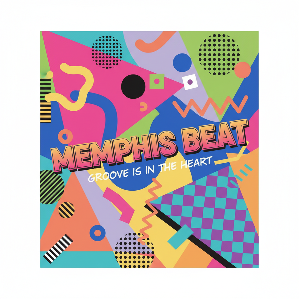Memphis Design — Playful Poster 复古提示词示例渲染