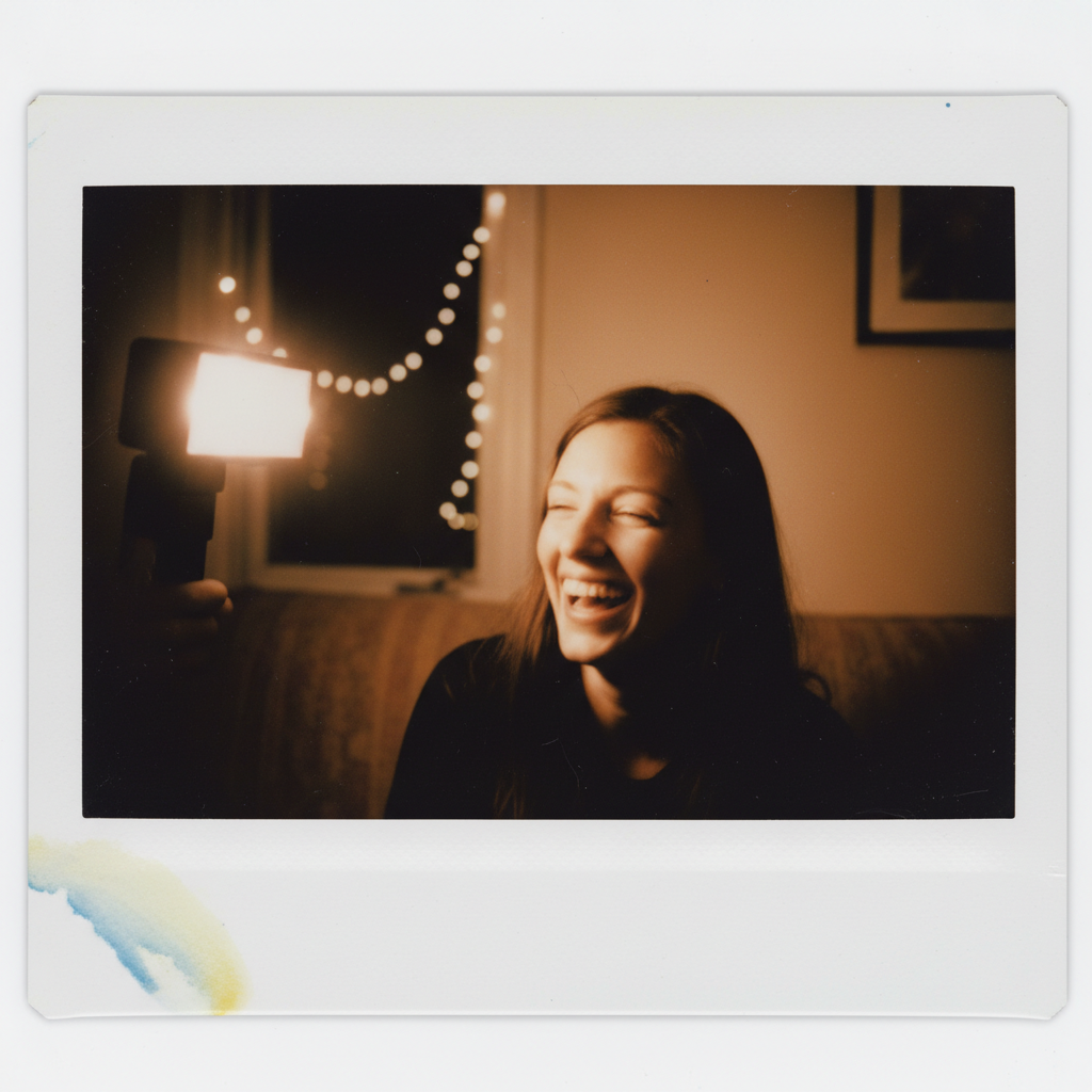 Nano Banana Polaroid SX-70 — White Border retro image prompt sample