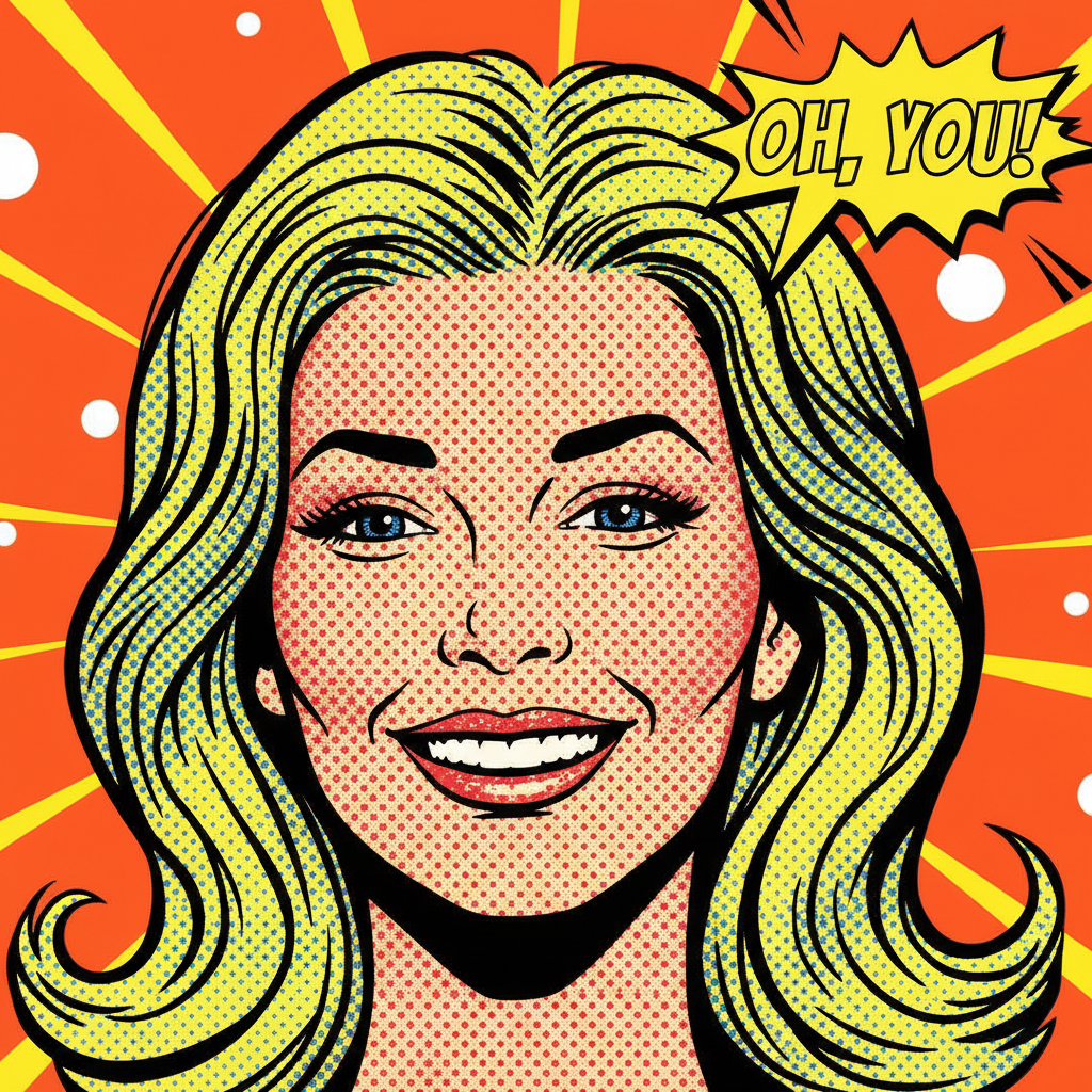 Pop Art — Comic Halftone 复古提示词示例渲染