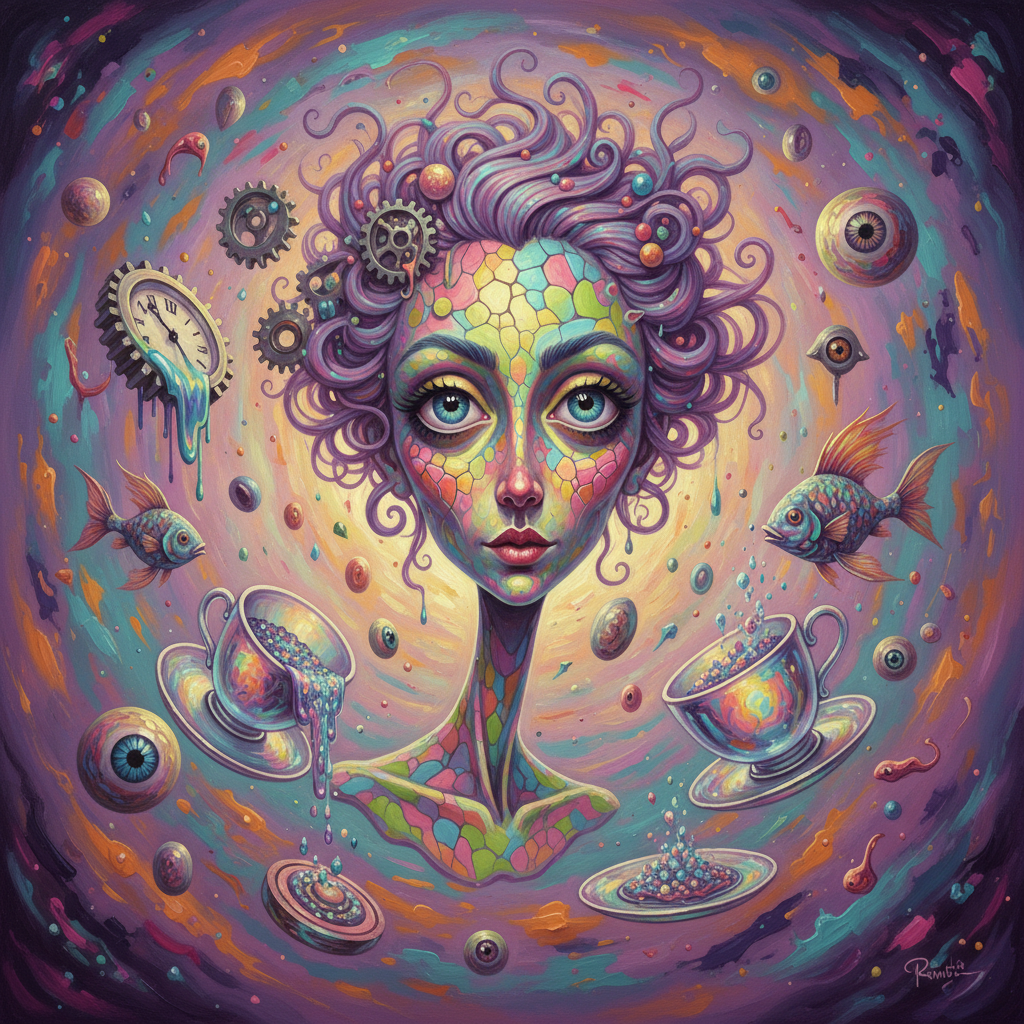 Pop Surrealism — Whimsical Dream 复古提示词示例渲染