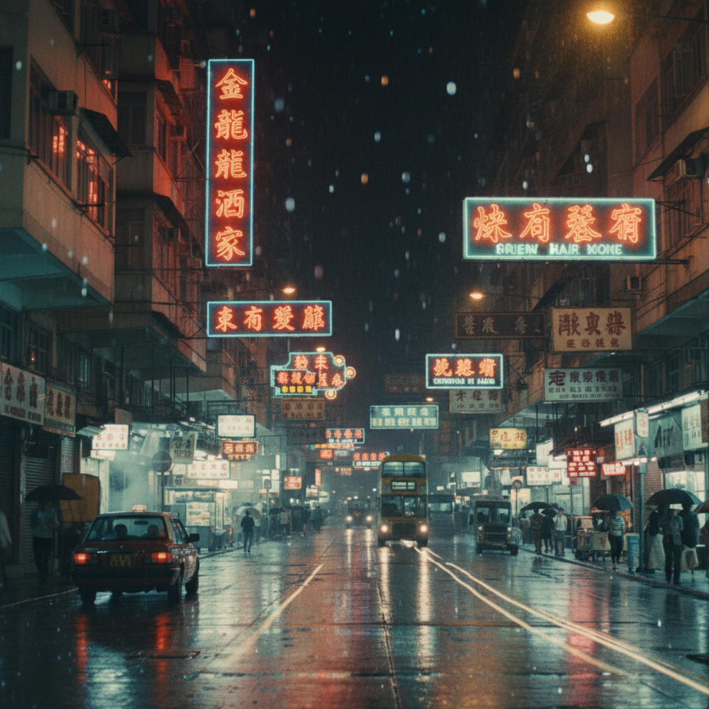 Regional Retro — Hong Kong Neon Night 复古提示词示例渲染