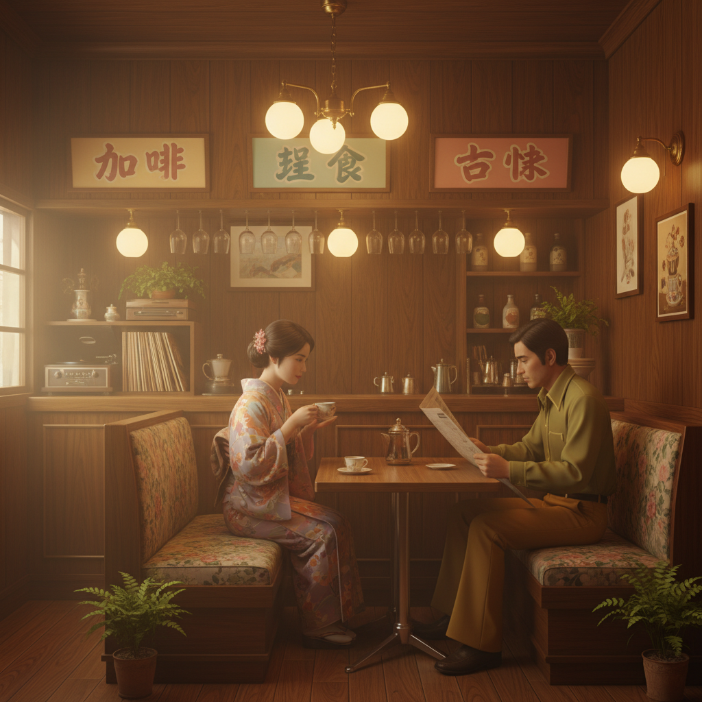 Nano Banana Regional Retro — Showa Café retro image prompt sample
