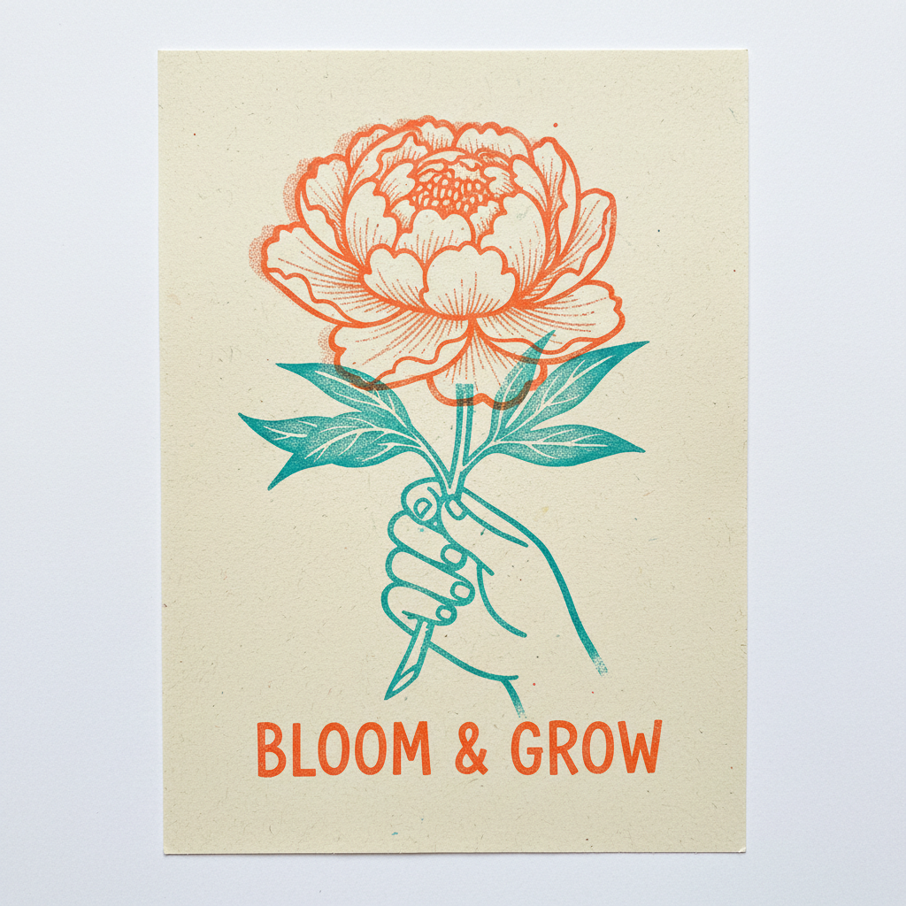 Risograph — Two-Color Misalign 复古提示词示例渲染