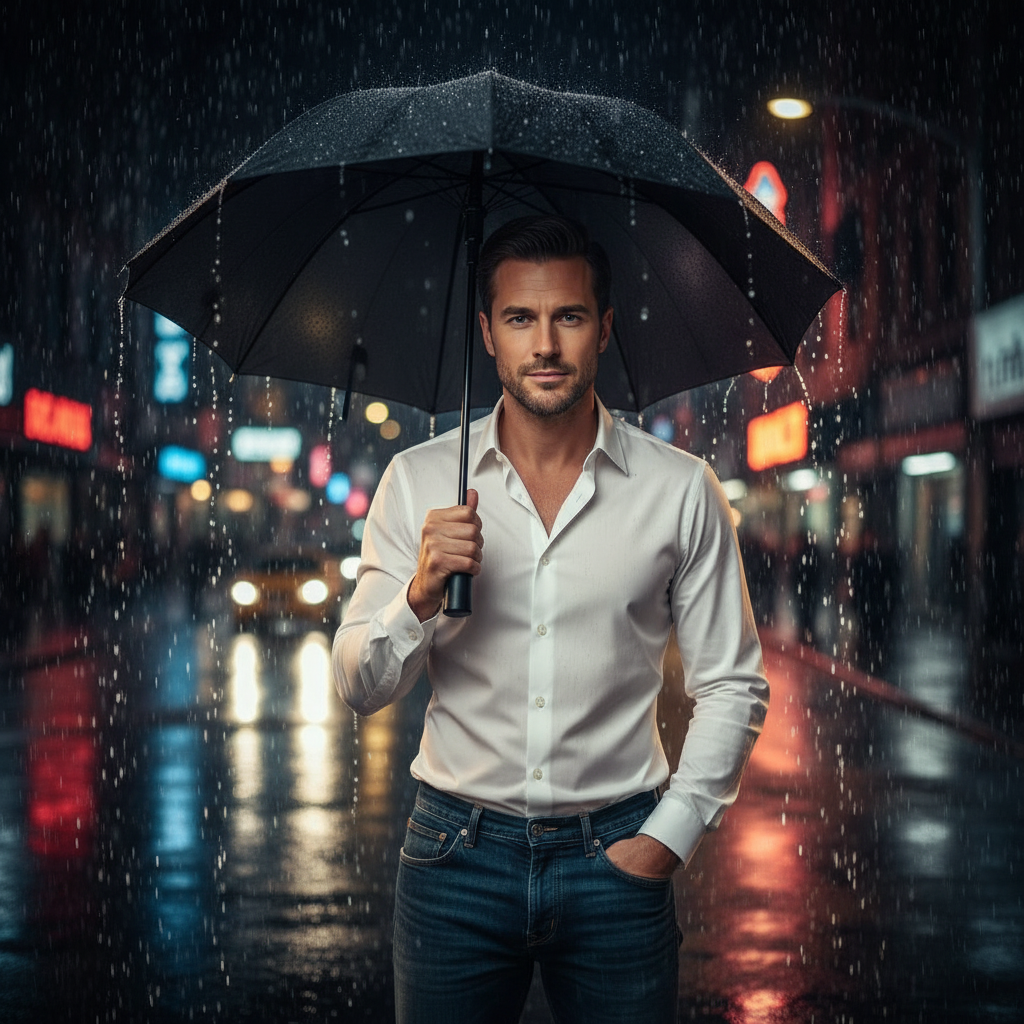Umbrella Night Scene